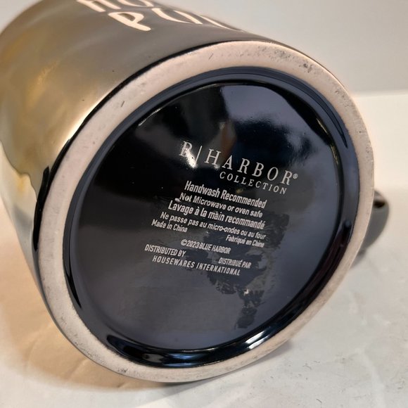 Hocus Pocus Coffee Mug w/ Witch's Hat Lid Metallic 20 oz Halloween Ceramic - Picture 5 of 5